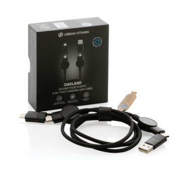 Logo trade advertising product photo of: Oakland RCS recycled plastic 6-in-1 fast charging 45W cable