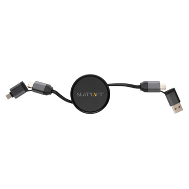 Logo trade advertising products picture of: Terra RCS recycled aluminium retractable 6 in 1 cable