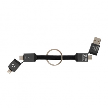 Logo trade promotional gifts picture of: Terra recycled aluminum 4 in 1 60W fast charging cable