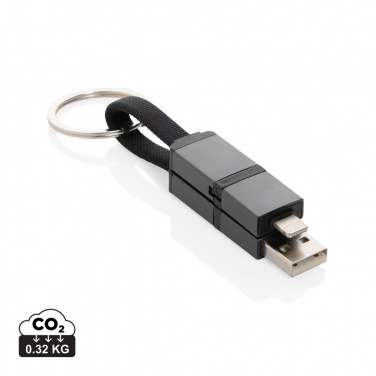 Logo trade advertising product photo of: Terra recycled aluminum 4 in 1 60W fast charging cable