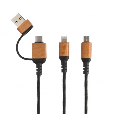 Logotrade business gift image of: Ohio RCS certified recycled plastic 6-in-1 cable