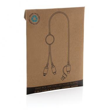 Logo trade promotional merchandise image of: Ohio RCS certified recycled plastic 6-in-1 cable