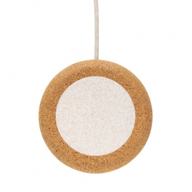 Logo trade promotional merchandise picture of: Cork and Wheat 5W wireless charger