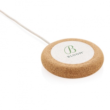 Logo trade corporate gifts image of: Cork and Wheat 5W wireless charger