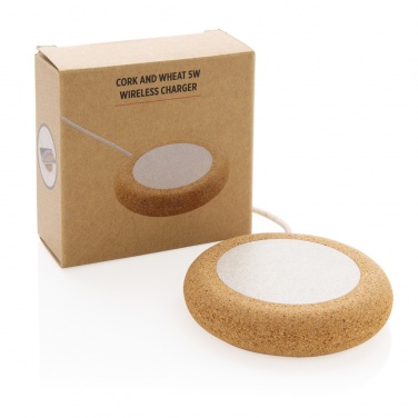 Logotrade promotional items photo of: Cork and Wheat 5W wireless charger
