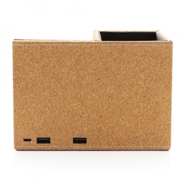 Logotrade promotional item image of: Cork pen holder and 5W wireless charger