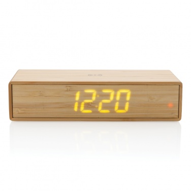 Logotrade promotional item picture of: Bamboo alarm clock with 5W wireless charger