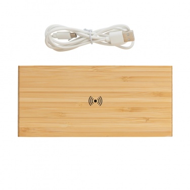 Logotrade promotional items photo of: Bamboo alarm clock with 5W wireless charger