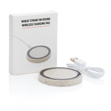 Logotrade promotional gifts photo of: Wheat Straw 5W round wireless charging pad