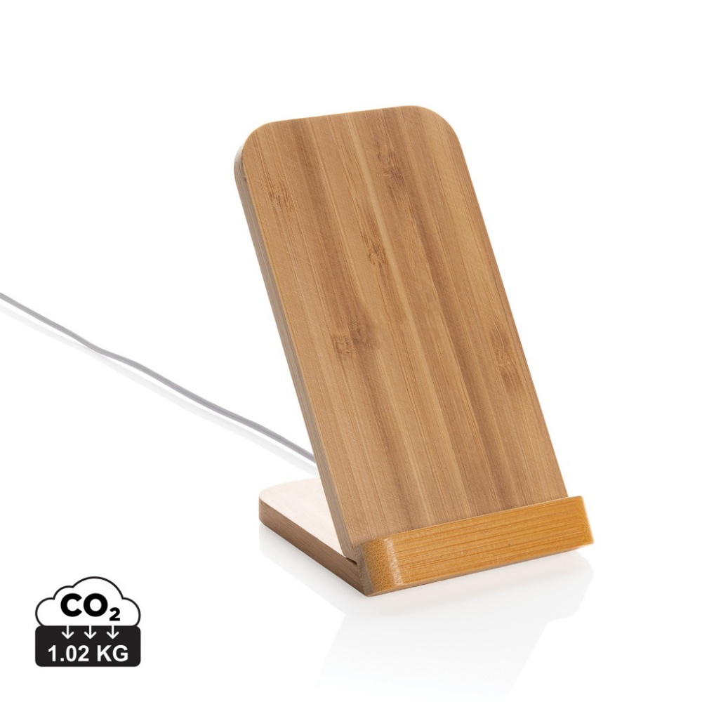 Logotrade promotional gifts photo of: Bamboo 5W wireless charging stand