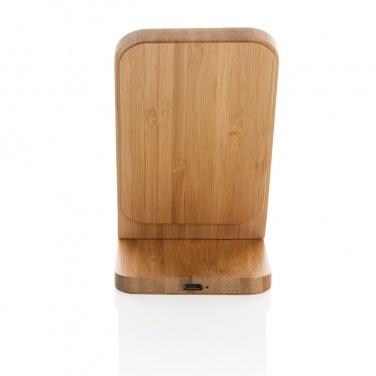 Logotrade promotional gift image of: Bamboo 5W wireless charging stand
