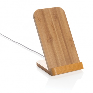 Logotrade promotional merchandise photo of: Bamboo 5W wireless charging stand