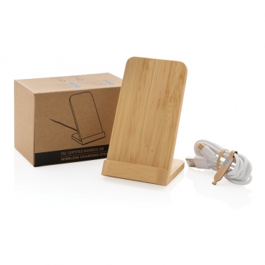 Logotrade corporate gifts photo of: Bamboo 5W wireless charging stand