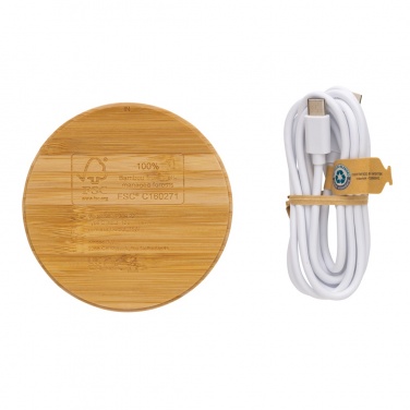 Logotrade corporate gift picture of: Bamboo 15W wireless charger