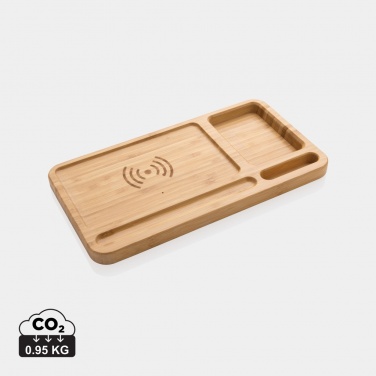 Logotrade advertising product image of: Bamboo desk organiser 10W wireless charger