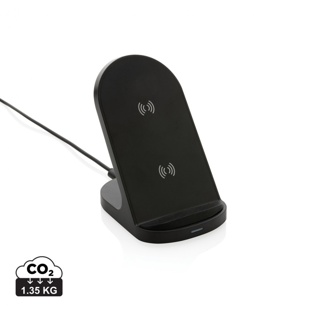 Logo trade promotional giveaways image of: RCS recycled plastic double coil wireless stand 15W