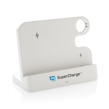 Logotrade corporate gift picture of: Joltz RCS recycled plastic dual 15W charger with iWatch slot