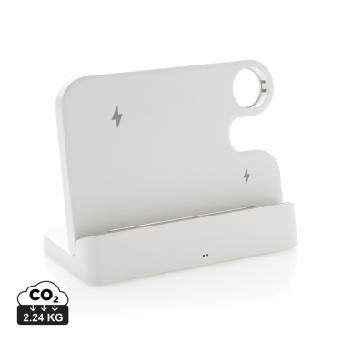Logo trade promotional product photo of: Joltz RCS recycled plastic dual 15W charger with iWatch slot