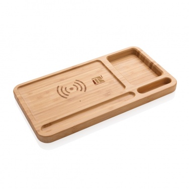 Logotrade promotional giveaways photo of: Bamboo desk organiser 5W wireless charger