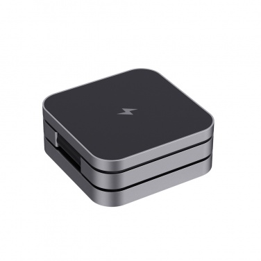 Logo trade promotional gift photo of: Terra RCS recycled aluminum foldable 3 in 1 15W charger
