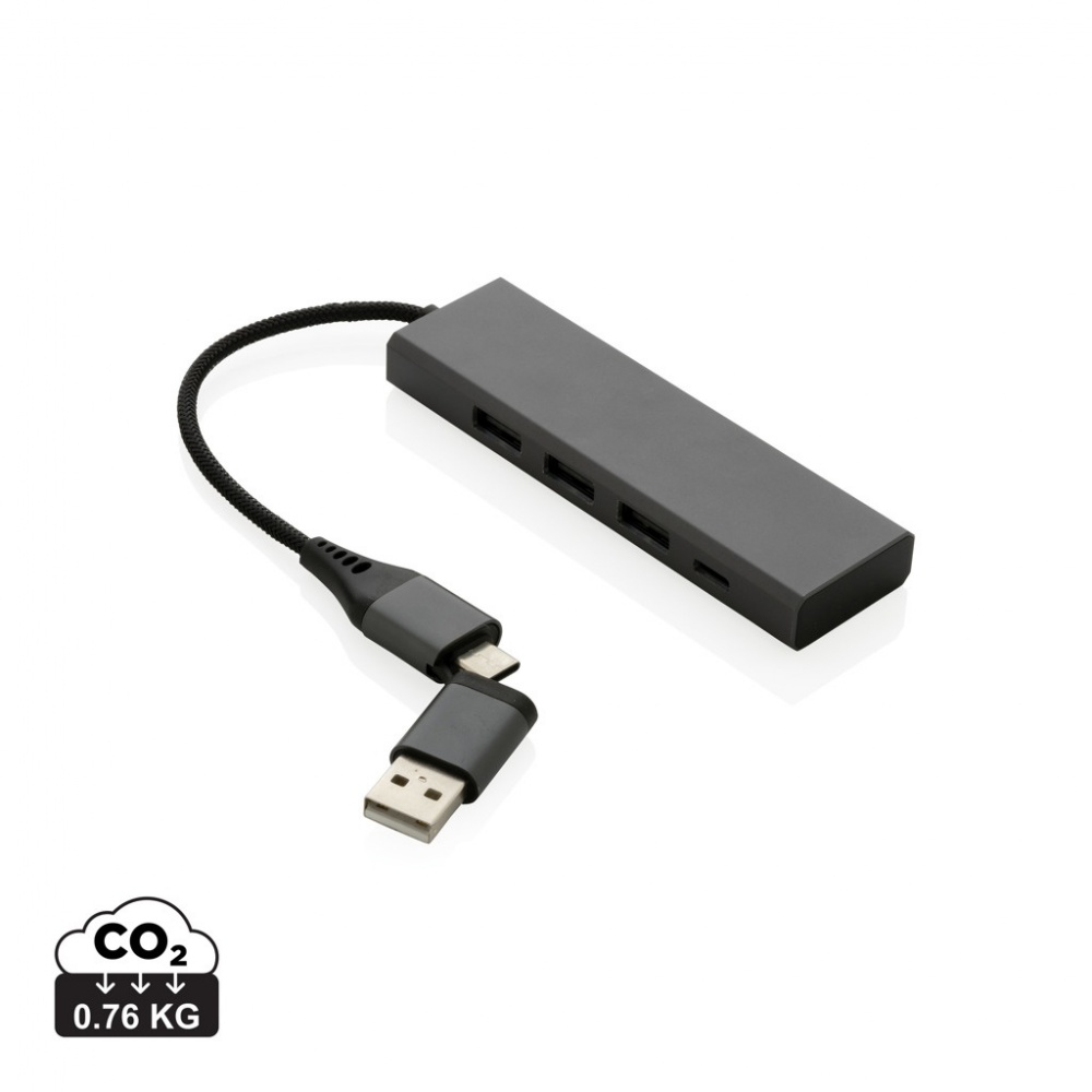 Logotrade promotional merchandise photo of: Terra RCS recycled aluminium hub with 3 USB ports