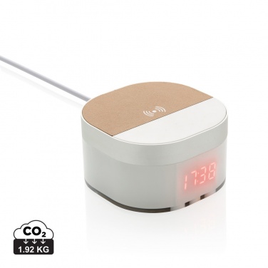 Logo trade corporate gifts picture of: Aria 5W Wireless Charging Digital Clock