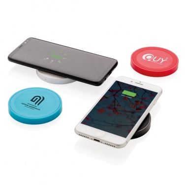 Logo trade promotional giveaway photo of: 5W wireless charging pad round