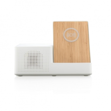 Logo trade advertising products picture of: Ontario 5W wireless charger with speaker