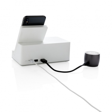 Logo trade advertising product photo of: Ontario 5W wireless charger with speaker