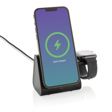 Logo trade promotional products image of: Powerbase RCS recycled plastic 3 in 1 charger with powerbank