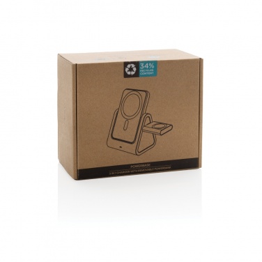 Logotrade business gifts photo of: Powerbase RCS recycled plastic 3 in 1 charger with powerbank