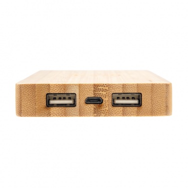 Logo trade advertising products picture of: Bamboo 4.000 mAh wireless 5W Powerbank