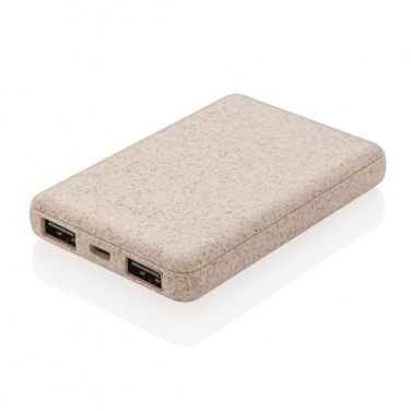 Logotrade corporate gift picture of: Wheat Straw 5.000 mAh Pocket Powerbank