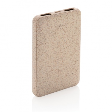 Logo trade advertising products image of: Wheat Straw 5.000 mAh Pocket Powerbank