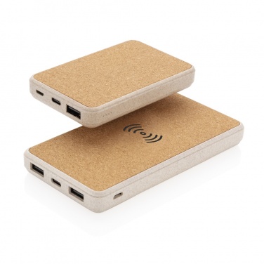 Logotrade promotional products photo of: Cork and Wheat Straw 8.000 mAh 5W wireless powerbank