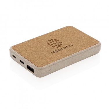 Logo trade promotional giveaway photo of: Cork and Wheat 5.000 mAh pocket powerbank