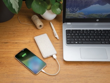 Logo trade promotional giveaway photo of: 10.000 mah wheat straw powerbank