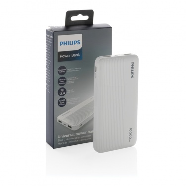 Logo trade promotional giveaways image of: Philips 10.000 mAh slim powerbank