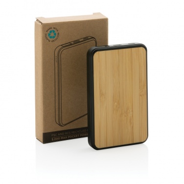 Logo trade advertising products image of: RCS recycled plastic 5.000 mAh Powerbank