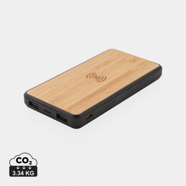 Logo trade promotional giveaway photo of: RCS recycled plastic 8000 mAh Wireless Powerbank