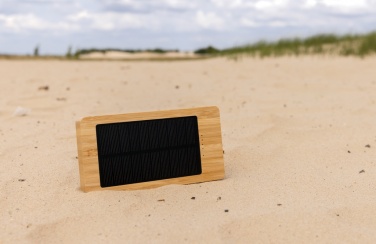 Logo trade corporate gifts picture of: Sunwick 10.000 mAh Bamboo solar powerbank