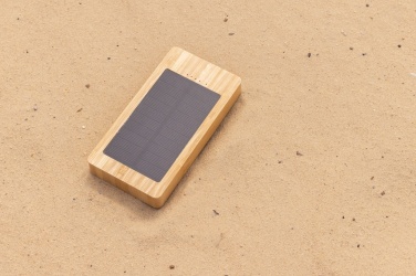 Logo trade promotional items image of: Sunwick 10.000 mAh Bamboo solar powerbank