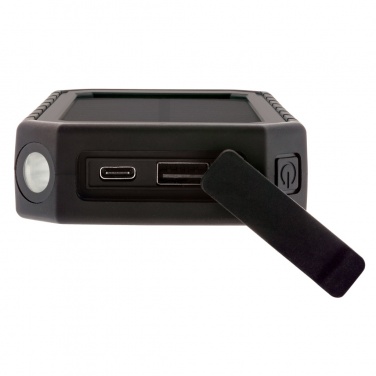 Logotrade promotional item image of: RCS recycled plastic Solar powerbank with 10W Wireless