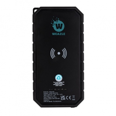 Logotrade promotional merchandise picture of: RCS recycled plastic Solar powerbank with 10W Wireless