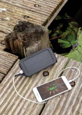 Logotrade advertising products photo of: RCS recycled plastic Solar powerbank with 10W Wireless