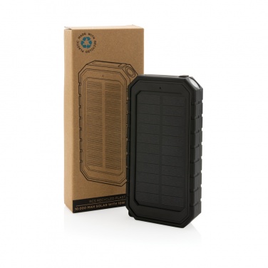Logo trade advertising product photo of: RCS recycled plastic Solar powerbank with 10W Wireless
