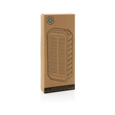 Logotrade promotional merchandise image of: RCS recycled plastic Solar powerbank with 10W Wireless