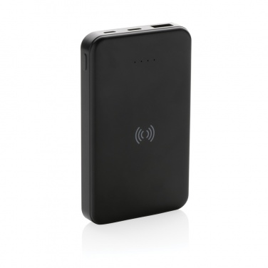Logo trade corporate gifts image of: RCS recycled plastic 5.000 mAh 5W wireless powerbank
