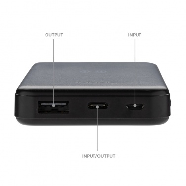 Logo trade promotional gift photo of: RCS recycled plastic 5.000 mAh 5W wireless powerbank
