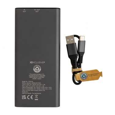 Logotrade advertising product picture of: Terra RCS recycled 20W aluminium powerbank 20.000 mAh